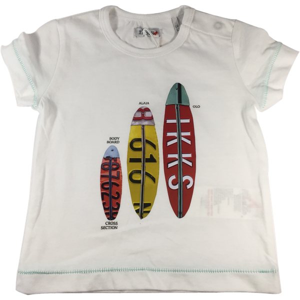 T-shirt Blanc IKKS avec planches de surf
