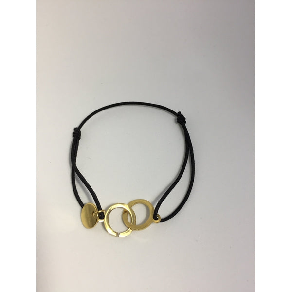 Bracelet avec anneaux dorés entrelacés