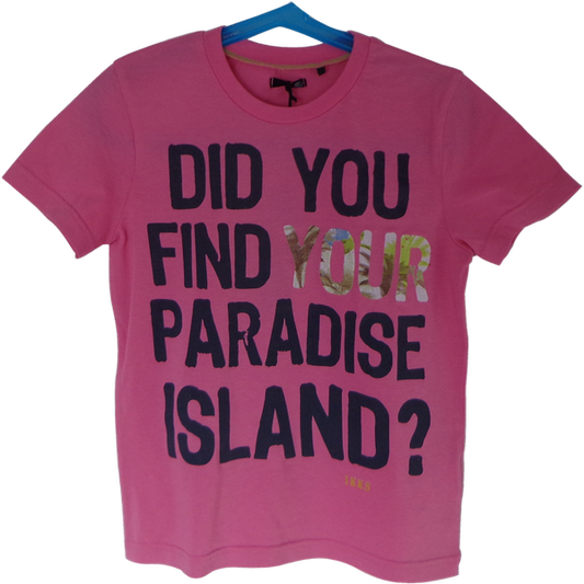 T-shirt IKKS Rose "Did you find your Paradise Island?"