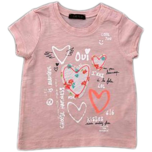 T-shirt IKKS Rose avec cœurs